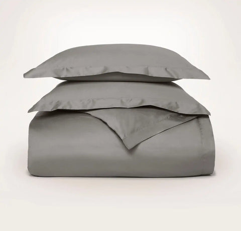 Signature Hemmed Duvet Set Stone