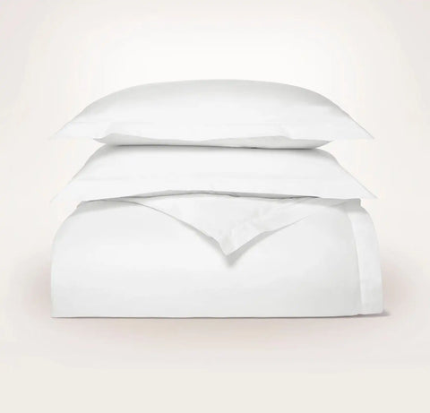 Signature Hemmed Duvet Set White