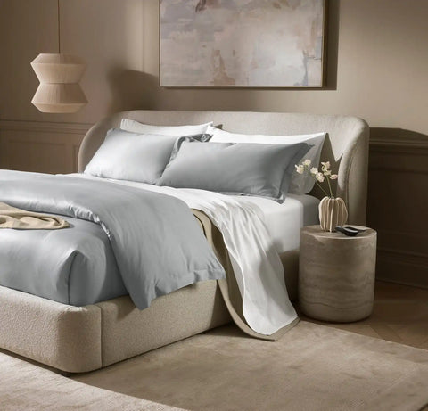 Signature Hemmed Duvet Set Bluestone