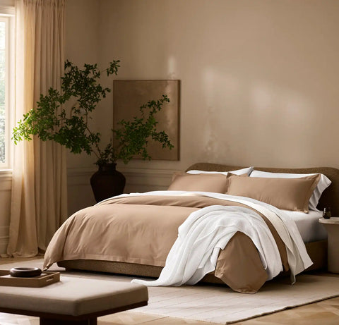 Signature Hemmed Duvet Set Camel