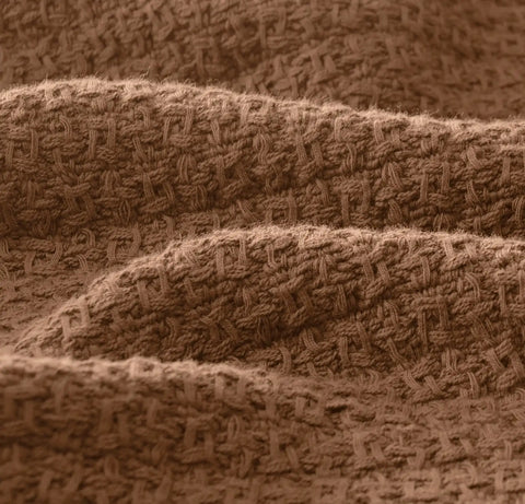 Modern Crochet Bed Blanket Chestnut