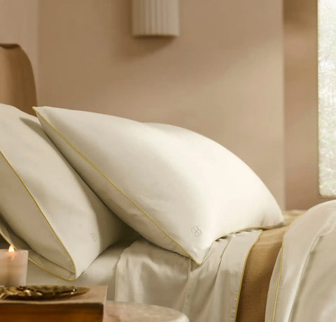 Signature Embellished Duvet Set Cream/Buttercup Piped Edge