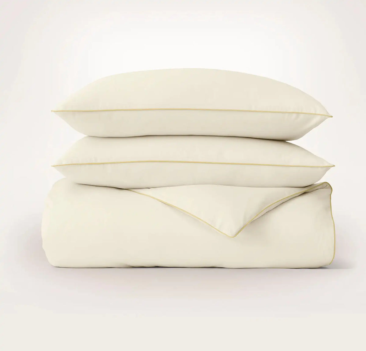 Signature Embellished Duvet Set Cream/Buttercup Piped Edge