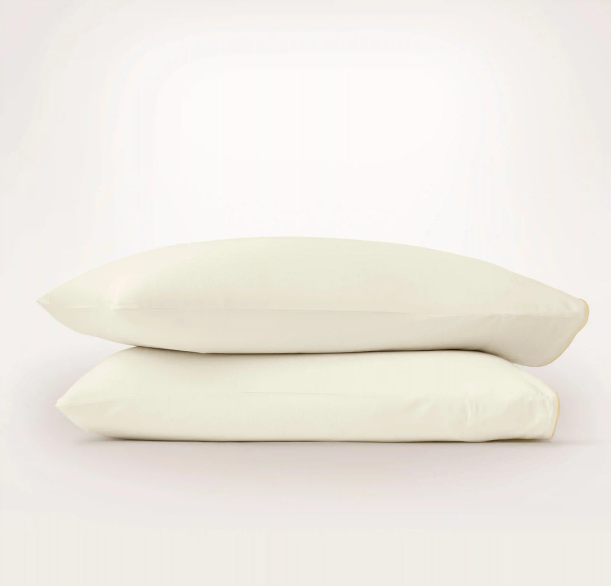 Signature Embellished Pillowcase Set Cream/Buttercup Piped Edge