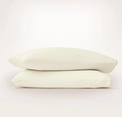 Signature Embellished Pillowcase Set Cream/Buttercup Piped Edge