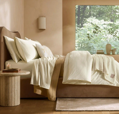 Signature Embellished Sheet Set Cream/Buttercup Piped Edge