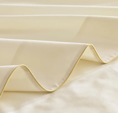 Signature Embellished Sheet Set Cream/Buttercup Piped Edge