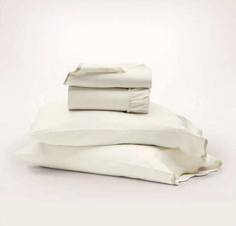 Signature Embellished Sheet Set Cream/Sand Curved Edge