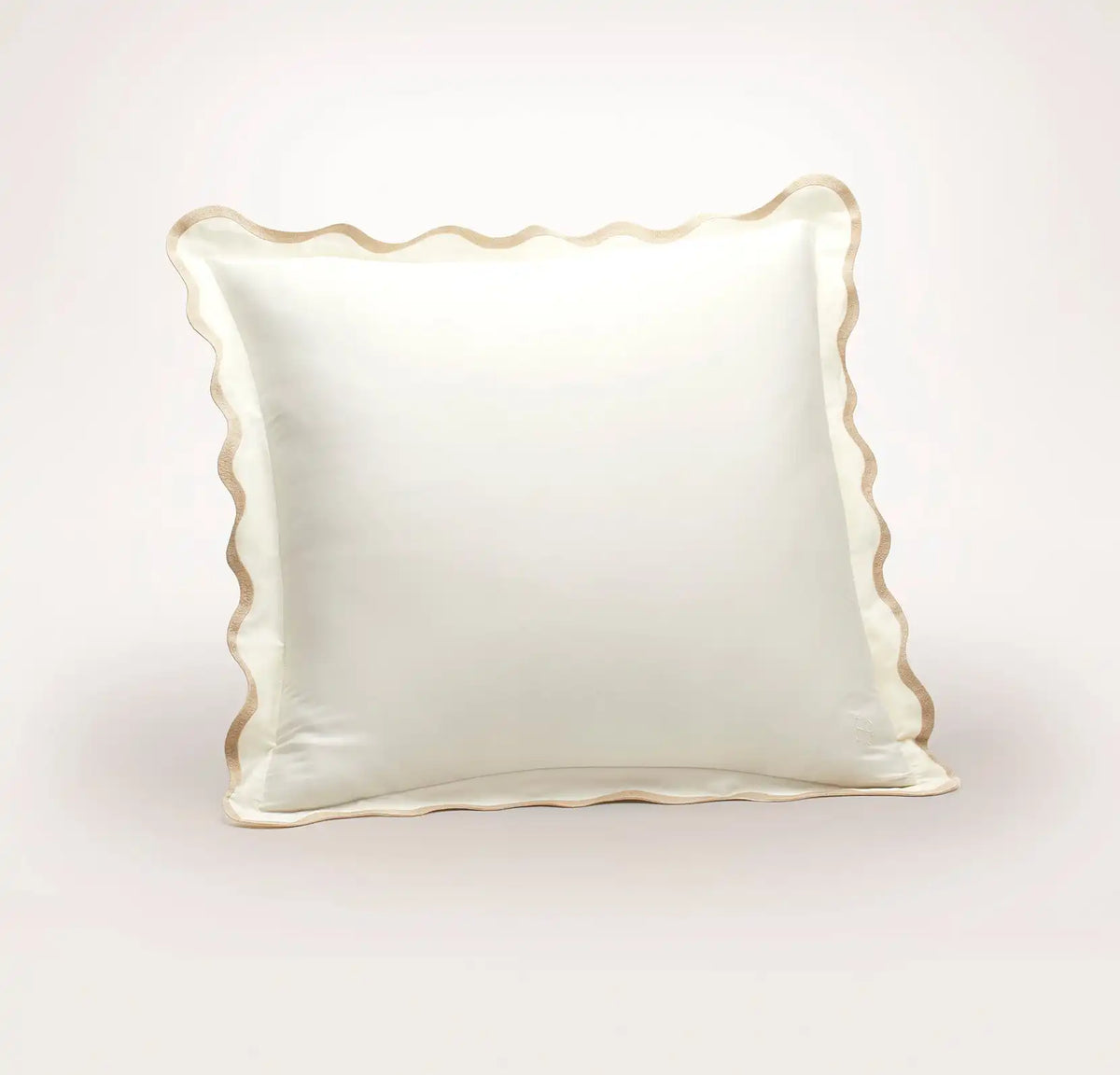 Signature Embellished Sham Cream/Sand Curved Edge