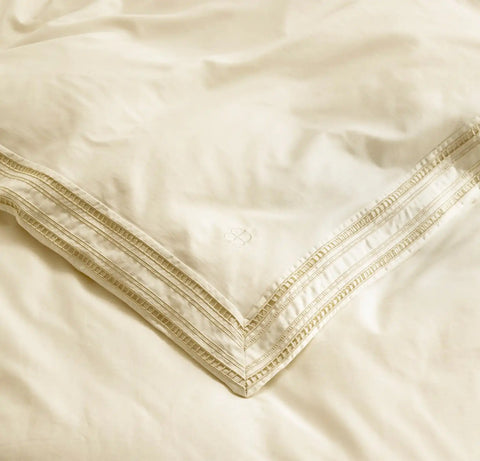 Signature Embellished Duvet Set Cream/Sand Ladder Stitch