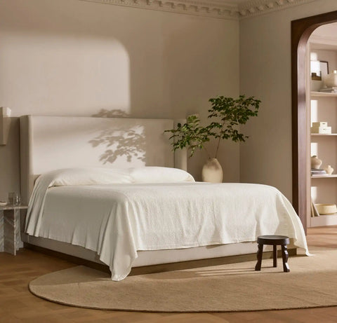 Dappled Vela Classic Coverlet Deep Camel