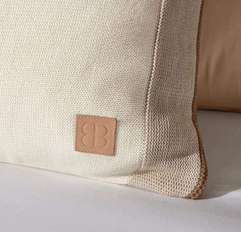 Court Knit Pillow Cover Cream