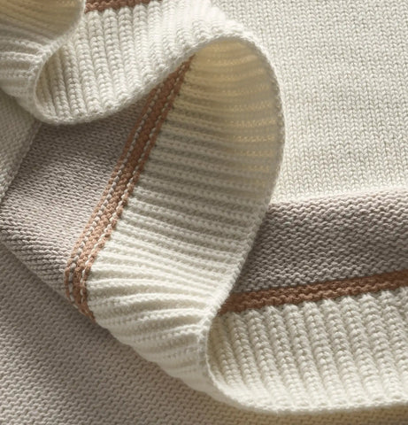 Court Knit Throw Blanket Cream