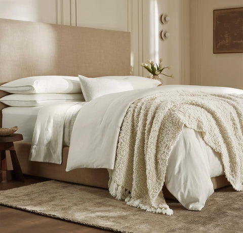 Cozy Bouclé Throw Blanket Cream