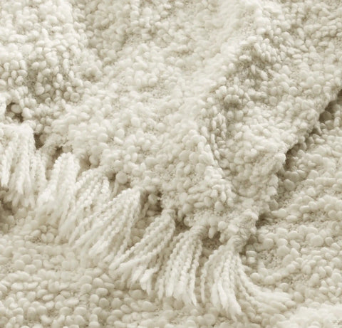 Cozy Bouclé Throw Blanket Cream