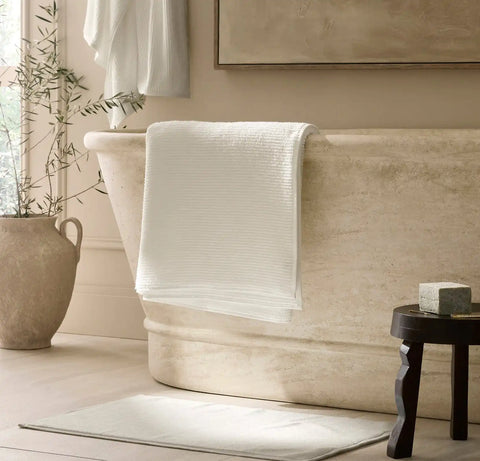 Turkish Ribbed Bath Sheet Cream
