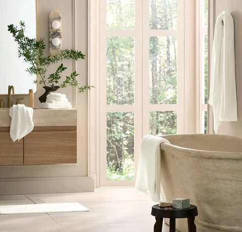 Turkish Ribbed Bath Mat Cream