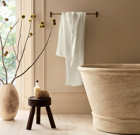 Turkish Waffle Bath Towel Cream