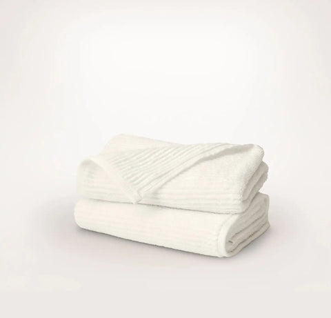 Turkish Ribbed Hand Towels (Pair) Cream