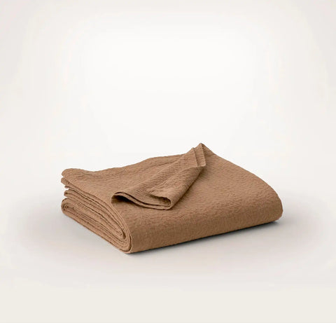 Dappled Vela Classic Coverlet Deep Camel