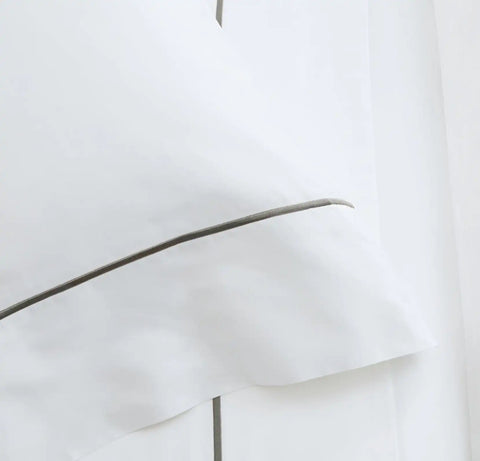 Signature Embellished Sheet Set White/Stone Embroidered