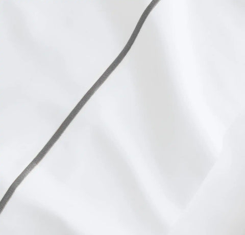 Signature Embellished Sheet Set White/Stone Embroidered