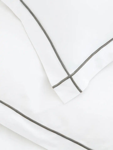 Signature Embellished Duvet Set White/Stone Embroidered