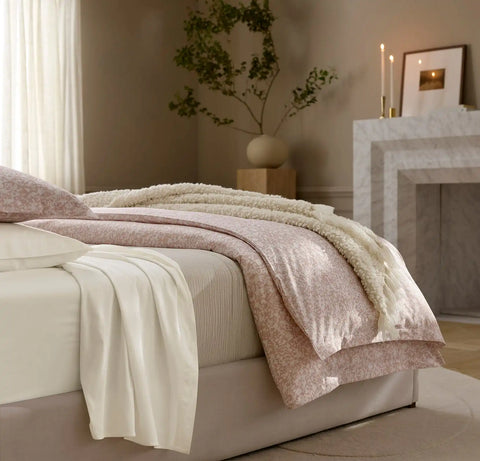 Signature Hemmed Duvet Set Dusty Rose Garden