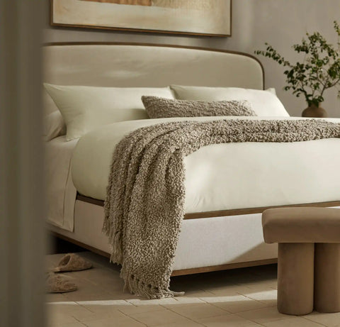 Cozy Bouclé Throw Blanket Heathered Oak