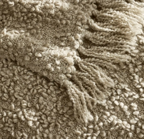 Cozy Bouclé Throw Blanket Heathered Oak
