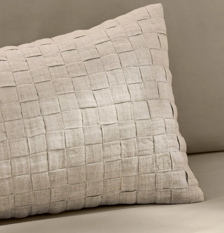 Linen Woven Icon Pillow Cover Melange Natural