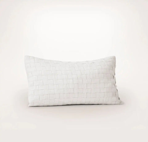 Linen Woven Icon Pillow Cover White