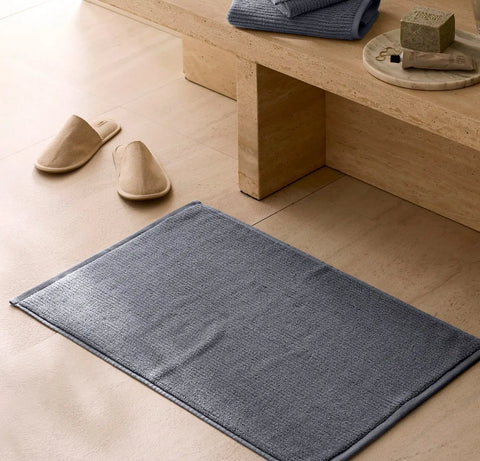 Turkish Ribbed Bath Mat Mineral