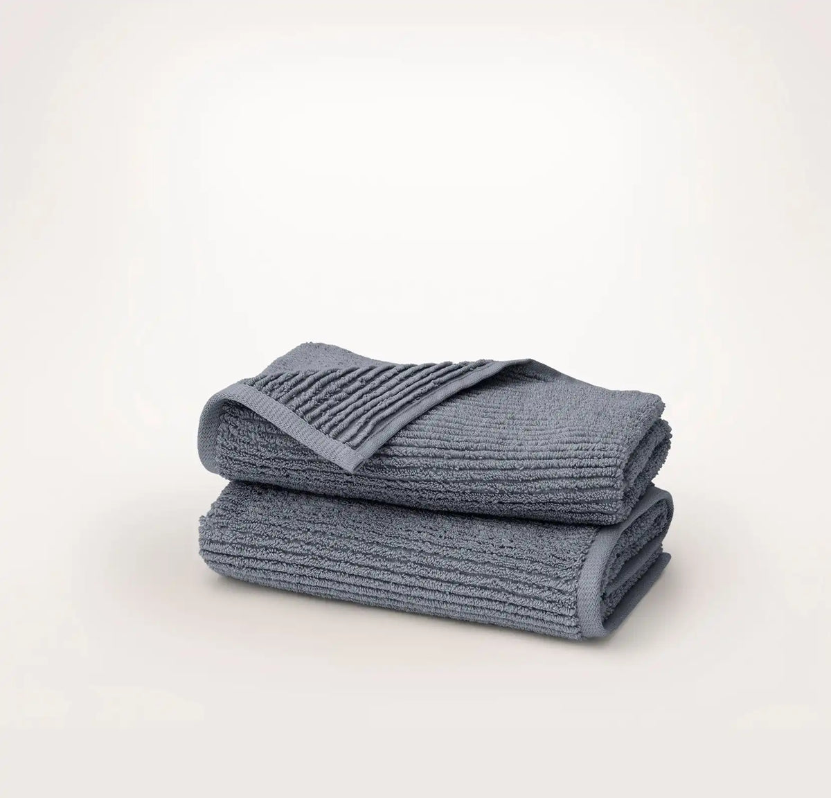 Turkish Ribbed Hand Towels (Pair) Mineral