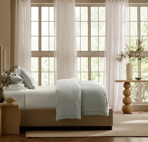 Signature Embellished Duvet Set Mist/Mist Ladder Stitch