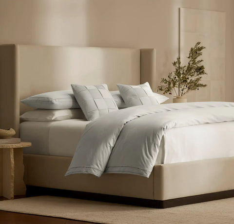Signature Embellished Duvet Set Mist/Mist Ladder Stitch