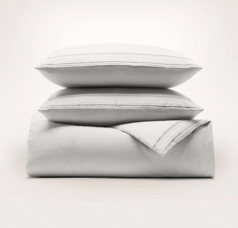 Signature Embellished Duvet Set Mist/Mist Ladder Stitch