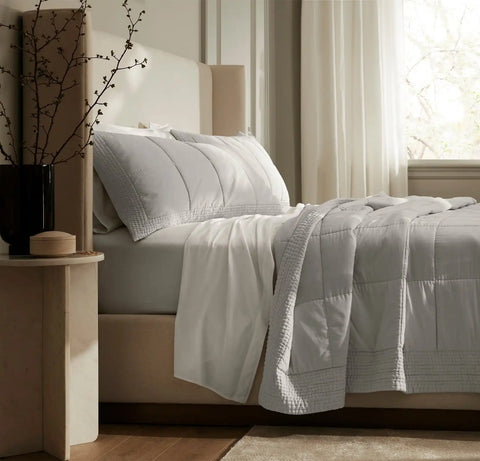 Signature Handstitched Quilted Sham Mist