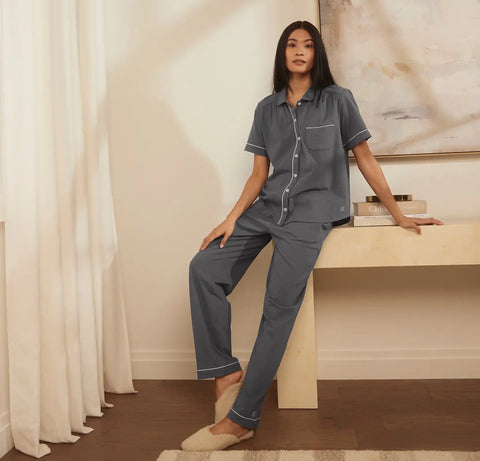 Soft Knit Short Sleeve & Pants Pajama Set Night