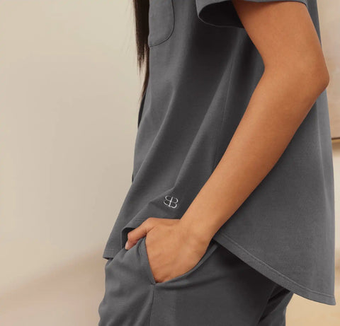 Soft Knit Short Sleeve & Pants Pajama Set Night