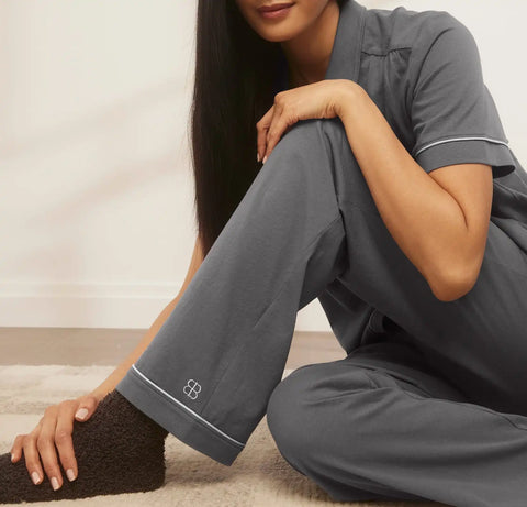 Soft Knit Short Sleeve & Pants Pajama Set Night