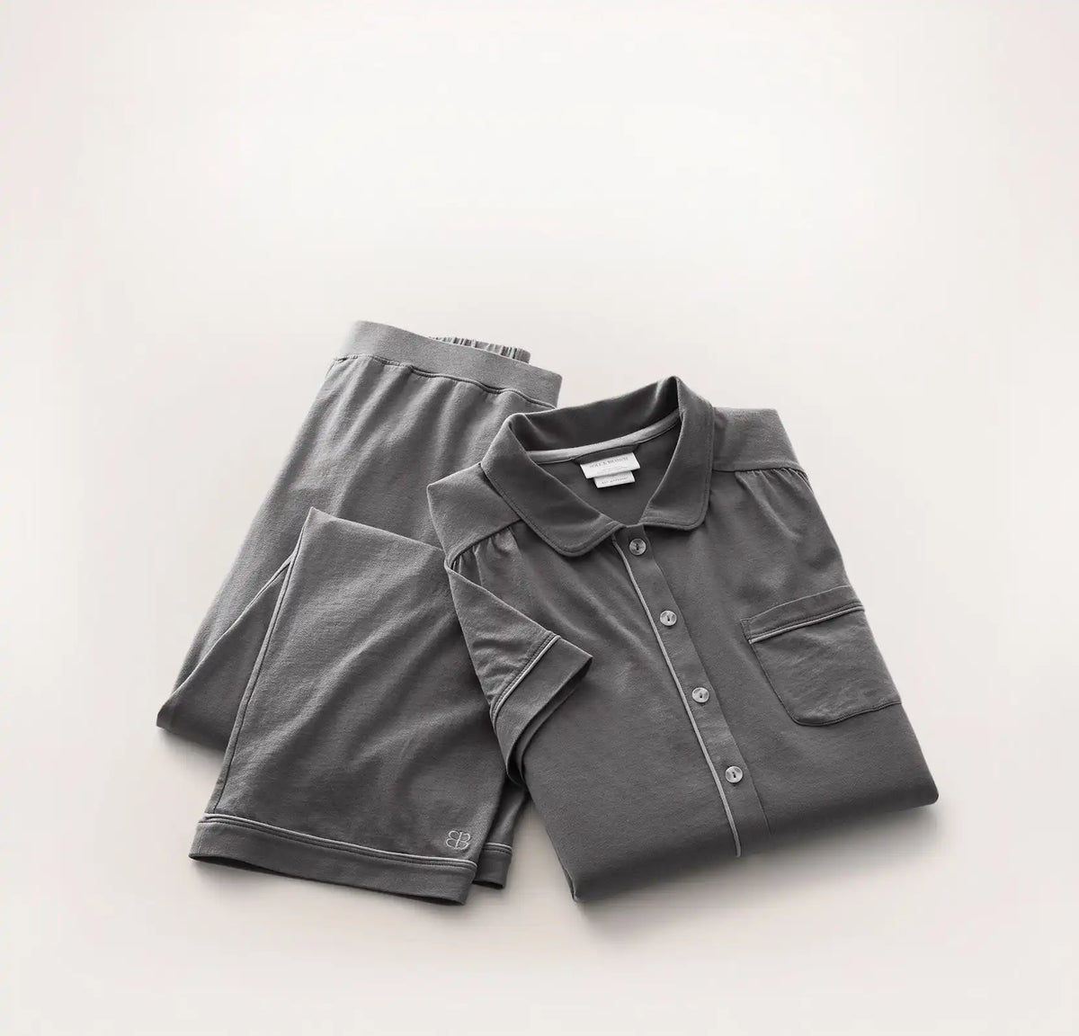 Soft Knit Short Sleeve & Pants Pajama Set Night