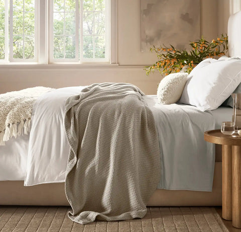 Modern Crochet Bed Blanket Oak