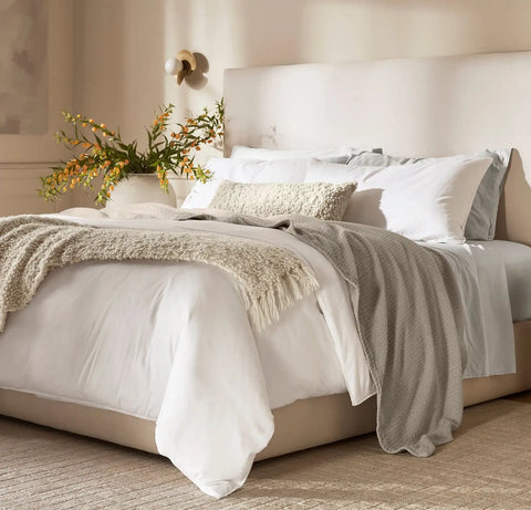 Modern Crochet Bed Blanket Oak