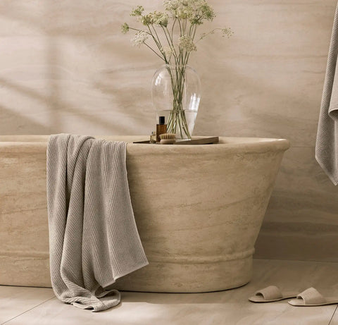 Turkish Ribbed Bath Towel Oak