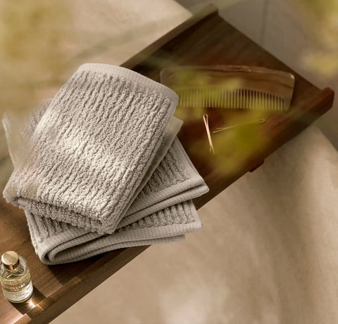 Turkish Ribbed Washcloths (Pair) Oak