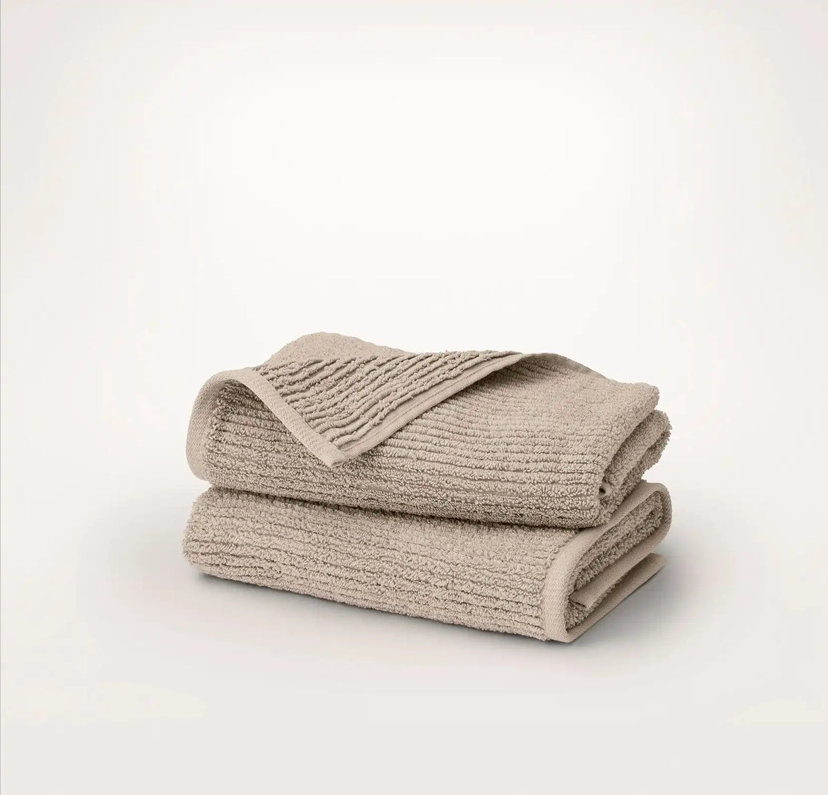 Turkish Ribbed Hand Towels (Pair) Oak