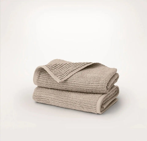 Turkish Ribbed Hand Towels (Pair) Oak
