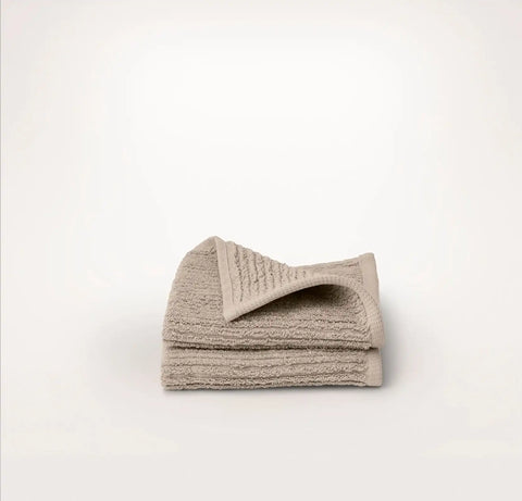 Turkish Ribbed Washcloths (Pair) Oak