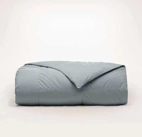 Percale Quilted Down Alternative Comforter Bluestone